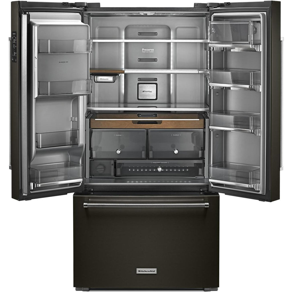 KitchenAid 36-inch, 23.8 cu. ft. Counter-Depth French 3-Door Refrigerator with Ice and Water KRFC704FBS IMAGE 2