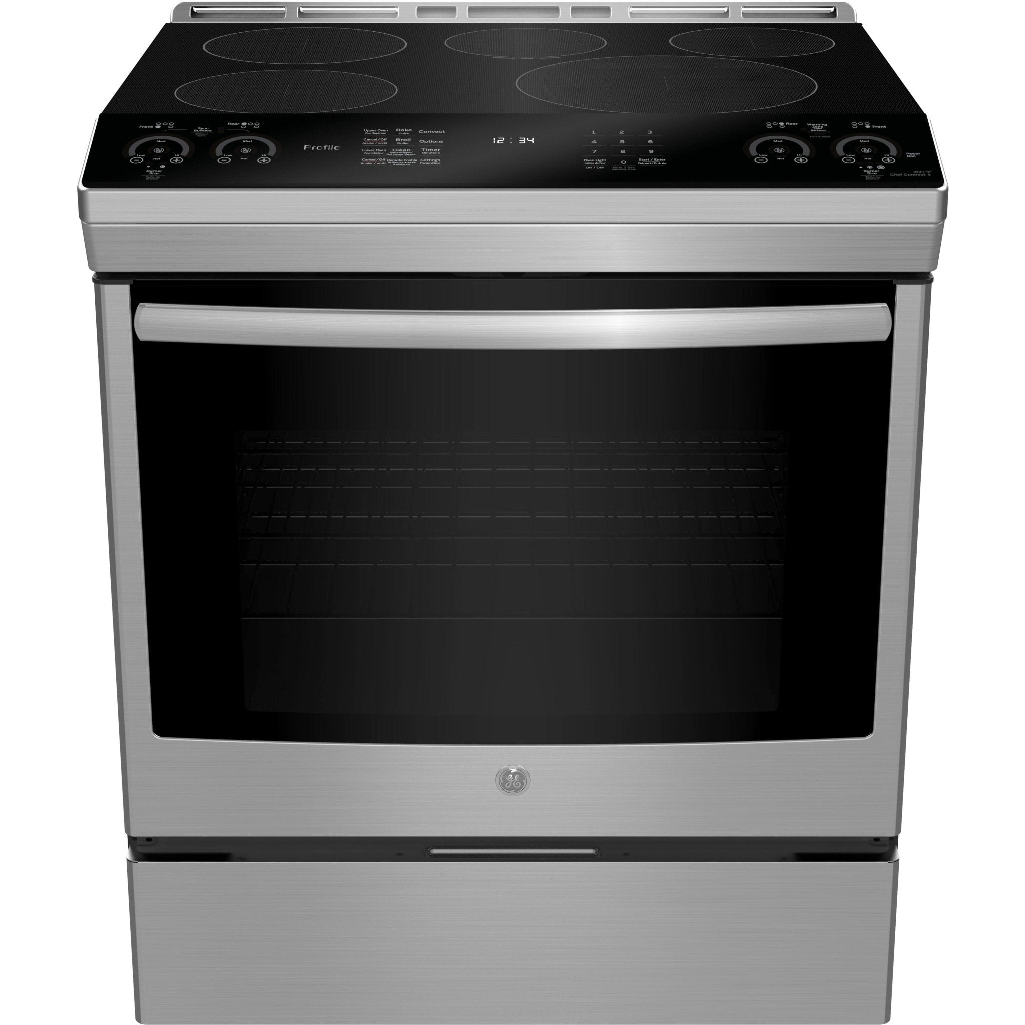 GE Profile Cuisinière encastrable électrique induction de 30 po. avec technology convection européenne véritable PCHS920YMFS